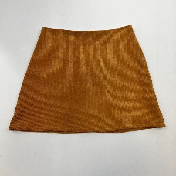 Wild Honey Dresses & Skirts - Wild Honey Womens Rust Corduroy Flat Front Back-Zip Mini Skirt Size Small